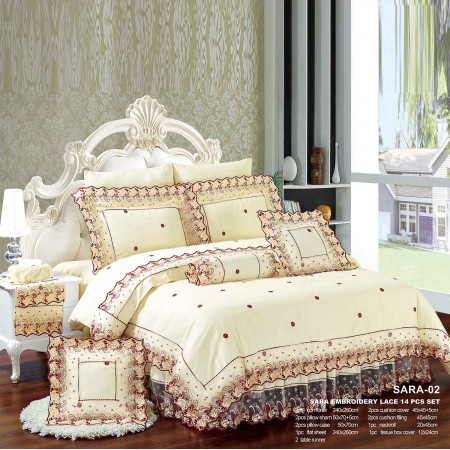 Milanobedlinen Comforter Sara Lace 14pcs Set